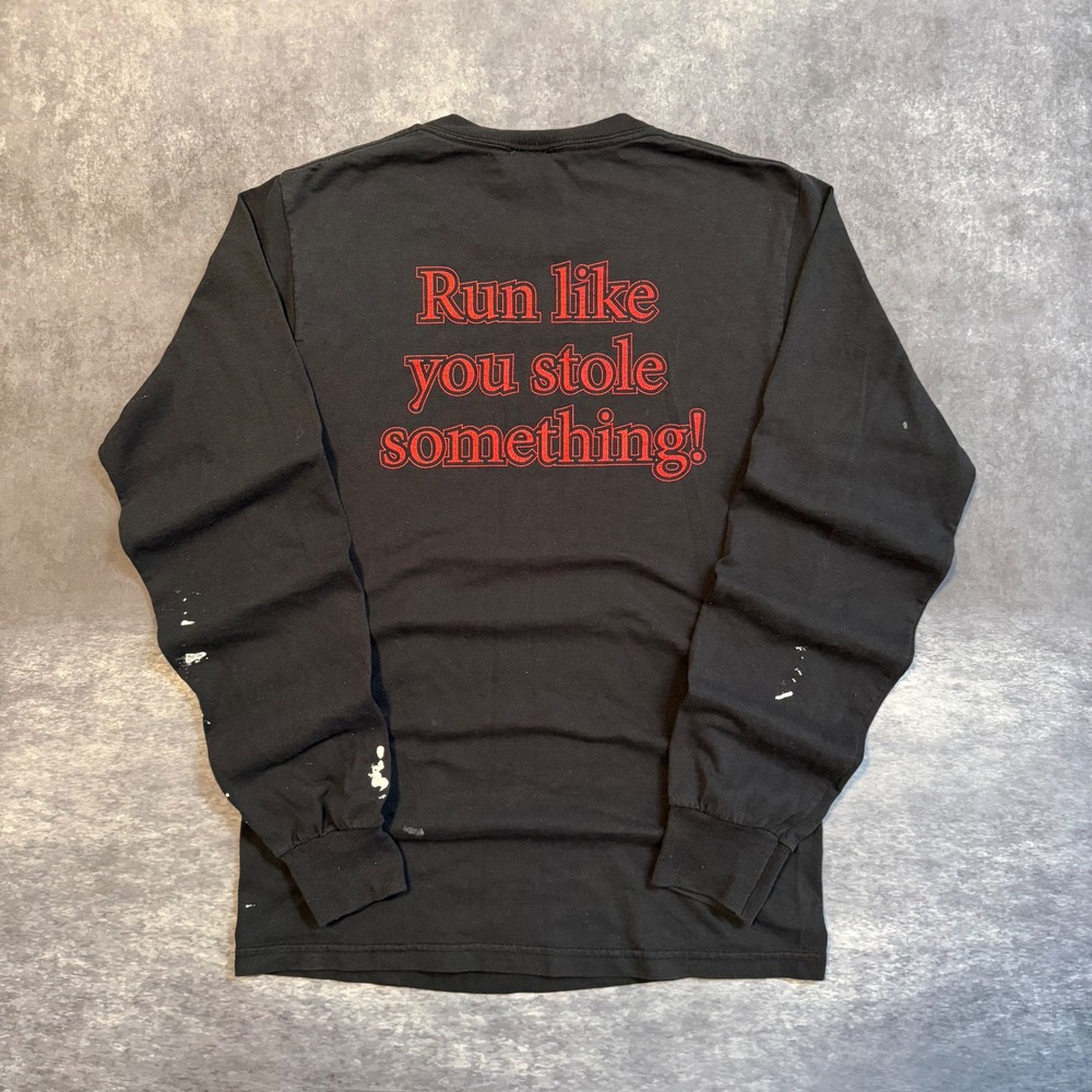 VTG Cross Country XC Long Sleeve Shirt Mens S Black Run Like You Stole Something